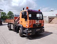 MAN LE 220B 3-sided dump truck with palfinger paltronic 50